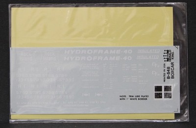 Miller/ Herald King B-548 HO Rock Island 50' Red Box Car Decal Set 1962