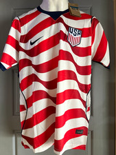 Nike USA Soccer Jersey Red White Stripe Design