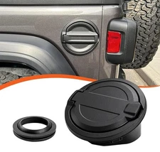 Fuel Filler Gas Door Tank Black Gas Cover Cap for 2018+ Jeep Wrangler JL JLU