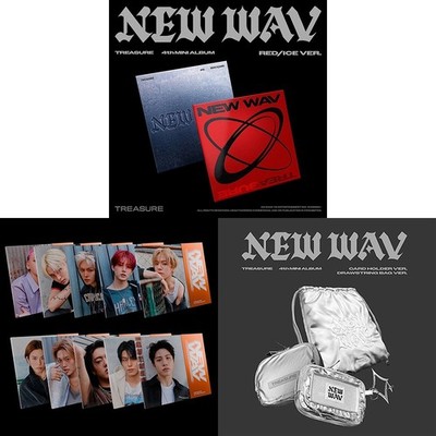 TREASURE NEW WAV Album ALL VER SET/2Photo Book+10 RAW+DRAWSTRING BAG+CARD HOLDER