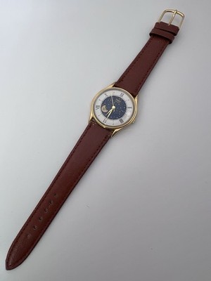 Vintage Rare 90's Gold Tone Timex Moonphase Stylish Elegant Cool