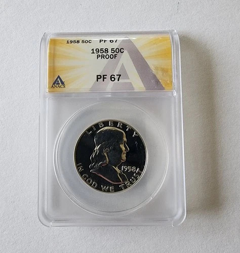 1958 Benjamin Franklin Silver half dollar proof PF67 low mintage