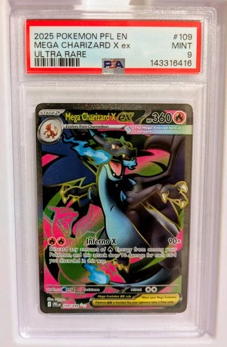 MEGA CHARIZARD X EX PHANTASMAL FLAMES ULTRA RARE #109 PSA 9