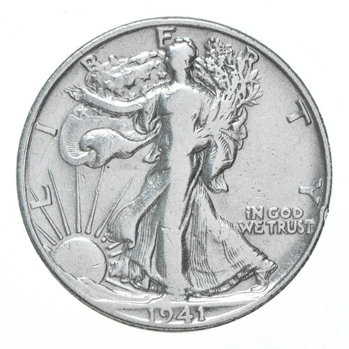 XF/AU 1941-D Walking Liberty Half Dollar Polished 90% Silver *7348