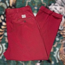 Vintage Polo Ralph Lauren Chino Pants Red Pleated Made in USA 90s Preppy Mens