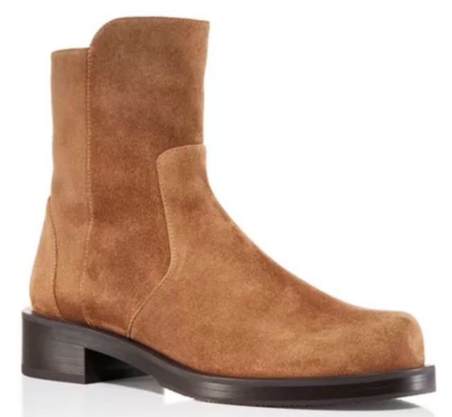 STUART WEITZMAN 5050 Bold Suede Zip Booties In Doe Tan $595 New Size 7