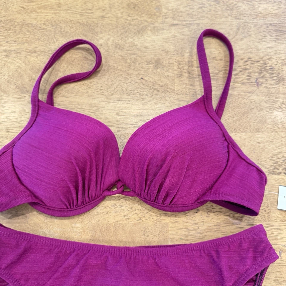 Conjunto de bikini Athena para mujer 10 púrpura cintura alta vintage vacaciones playa natación Foto 3 de 4