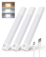 Smart Magnetic Under Cabinet Lighting with Rechargeable Motion Sensor – 3 Pack