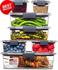 Brilliance 14pc Food Storage Set BPA Free Leakproof Clear Plastic Containers