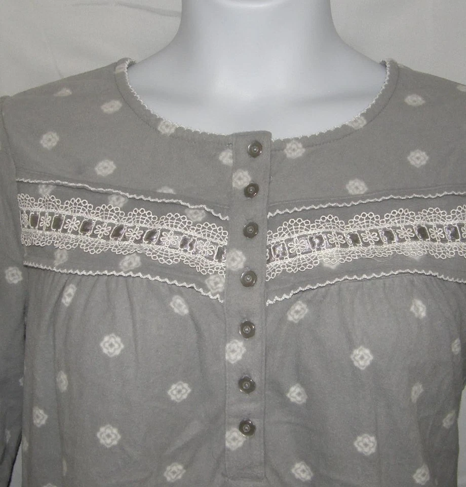 NUEVO NUEVO SIN ETIQUETAS Vestido de Noche Gris Estampado Talla Grande Suave Polar Salón CROFT & BARROW Foto 2 de 4