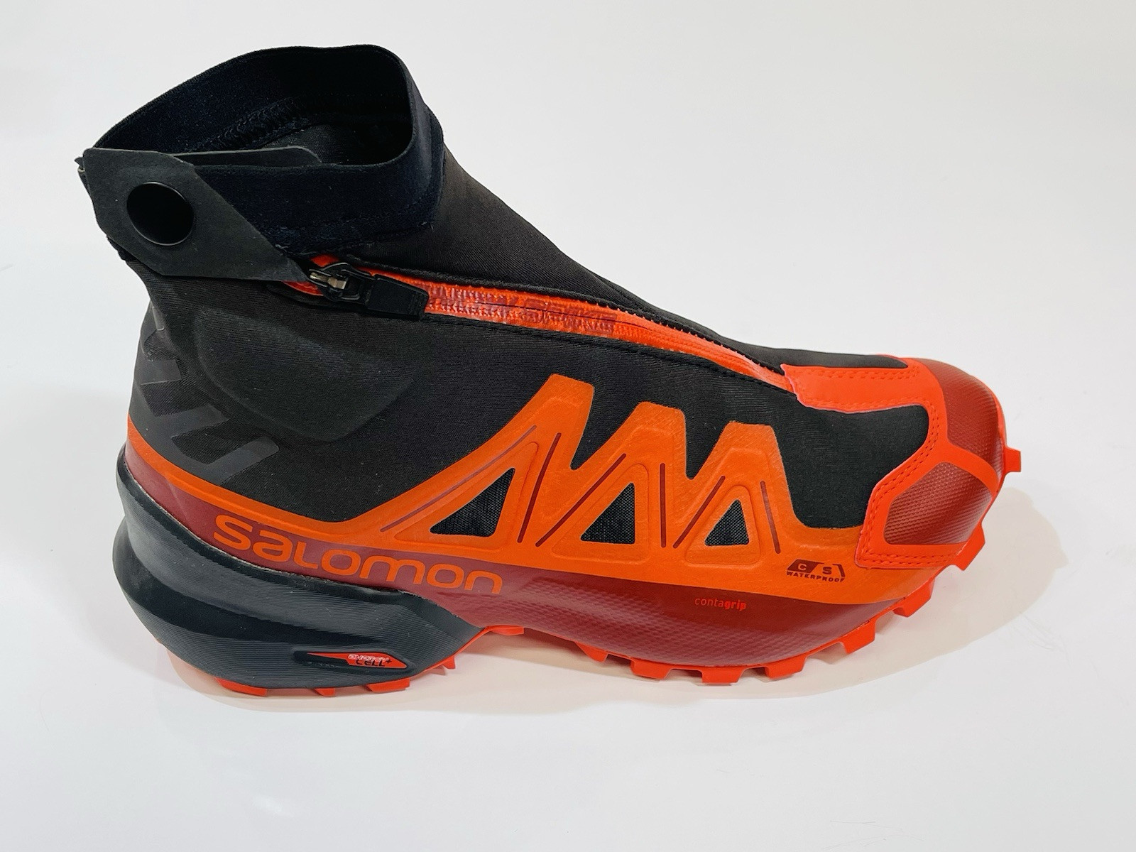 Scarpe alte Salomon Snow Spike CSWP taglia 8 nero rosso arancione neve cross BELLE