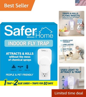 Home Indoor Plug-In Fly Trap - SH502 with 2 Glue Cards for 400 Sq Ft Coverage