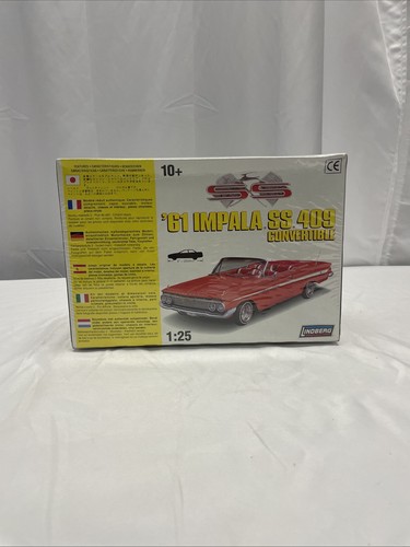 LINDBERG '61 CHEVROLET IMPALA SS 409 CONVERTIBLE 1:25 MODEL KIT FACTORY SEALED - Picture 6 of 6