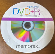 Memorex DVD+R 16X 4.7GB 120min Blank Recordable Discs 10-Pack