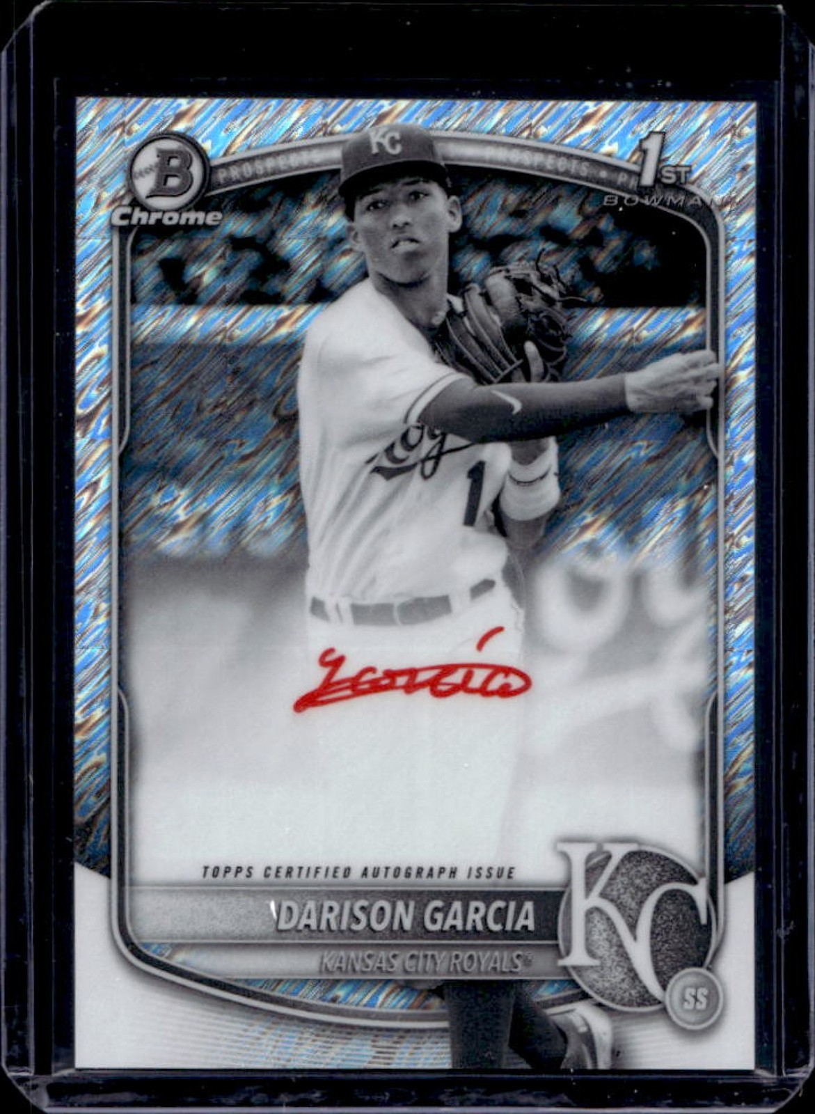 2025 Bowman Chrome Darison Garcia Auto Black White Shimmer Refractor 1st #CPA-DG