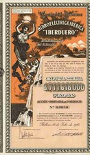 Hidroelectrica Iberica IBERDUERO 1965 Bilbao Madryt Iberdrola Renowables Pesetas