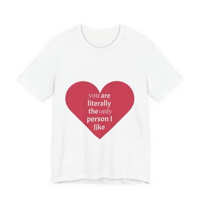  T-Shirt | Heart Typography, Funny Valentine fee 