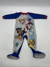 Paw Patrol Nickelodeon One Piece Sleep Wear Youth Boys Size 2T Blue Logo. 29195