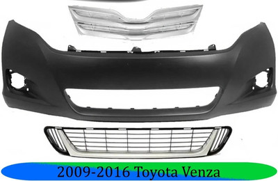 Front Bumper Cover Fascia & Grille Assembly Kit For 2009-2016 Toyota Venza