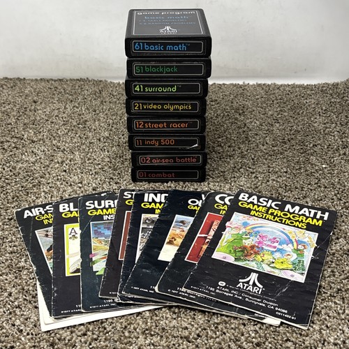 Atari 2600 Lauch Title Game Lot Early Heavy Sixer Versions With Manuals