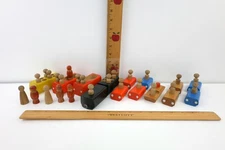 Vtg Handcrafted Children's Wood Wooden Kids Toy Cars Handmade Primitive Lot