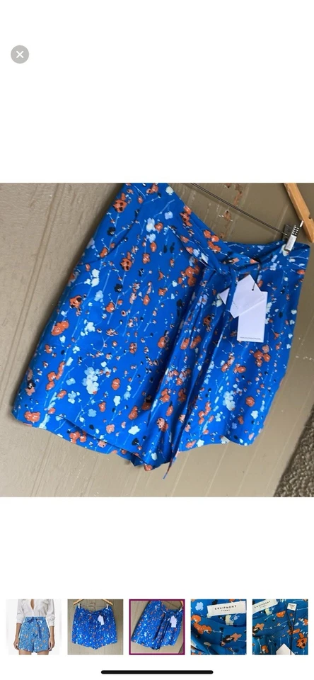 Pantalones Cortos Equipment Mujer Taimee Seda Floral Talla 12 Foto 3 de 4