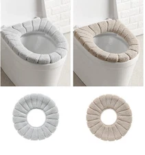 Bathroom Closestool Toilet Seat Cover Soft Pad Cushion Winter Warm Mat Washable