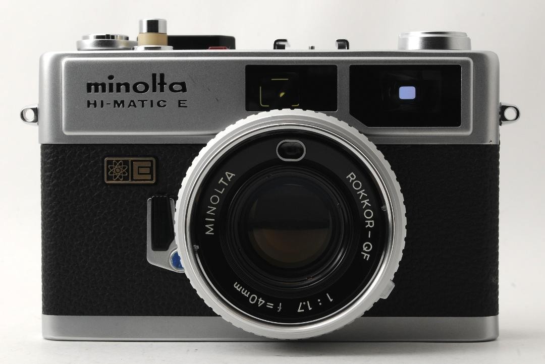 Minolta Hi-Matic E 35mm Rangefinder Film Camera Silver, 40mm