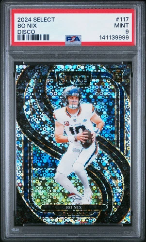 2024 Panini Select Bo Nix Disco Rookie #117 PSA 9 MINT Denver Broncos