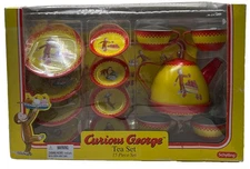 Schylling Curious George Tin Toy Tea Set 15 Pieces NEW In Box Gift
