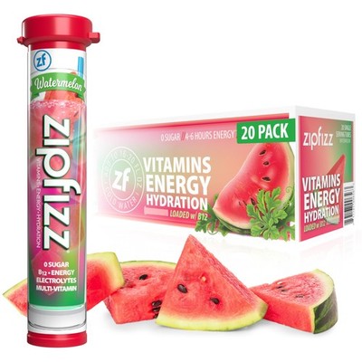 Daily Energy Drink Powder, Watermelon, 20 Pack | 3-in-1 Sustained Energy, Rap...