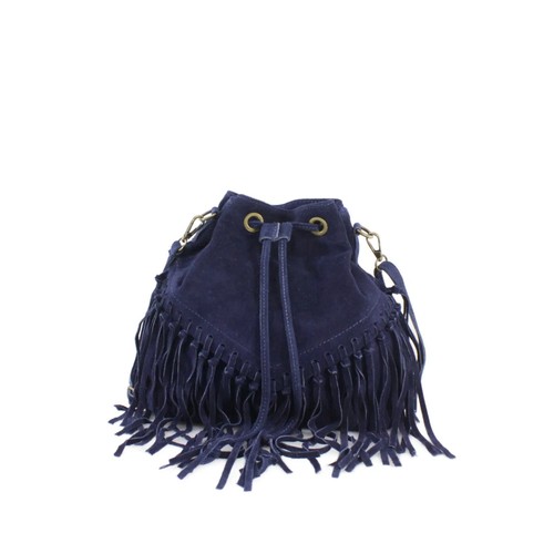 Bolso sin asas de gamuza real suave con flecos para damas VPFR19 - Imagen 5 de 14