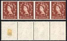 Dollis Hill 2d Red-brown wmk S/ways to right No Phosphor Strip