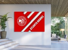 ATLANTA HAWKS MATERIAL DESIGN NBA Team Logo Basketball Poster / Canvas