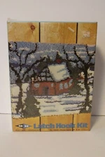Vintage 1980 M H Yarns Inc Latch Hook Kit No. 18009 Winter Scene