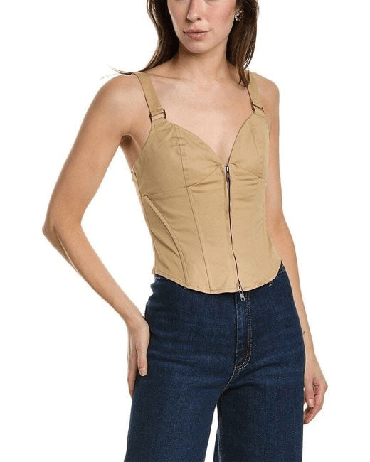 Line & Dot Vivienne Top Khaki Size XS NWT$105