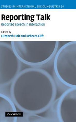 Reporting Talk Reported Speech Interaction Hardcover Cambridge Un… 9780521824835