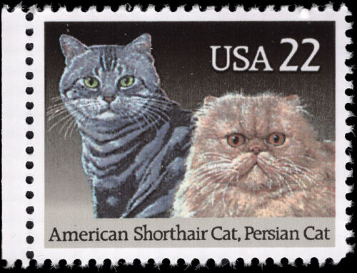 US Scott 2375, 1988 Cats : American Shorthair & Persian, 22 