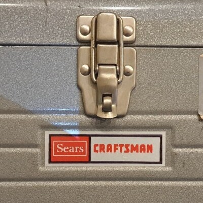 Vintage Gray Sears Craftsman Metal Tool Box 9 6501 toolbox 18x8x9