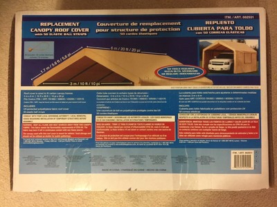 10x20 Carport Replacement Cover Costco Canopy Canvas Roof Top Car