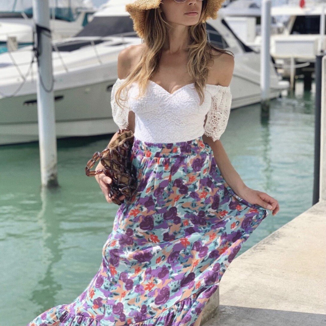 Nightcap Clothing Plum Rose maxi skirt size XS NWT