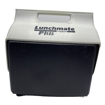 Igloo Lunchmate Plus Cooler Blue White Lunch Box Flip Top Push Button Vintage 90