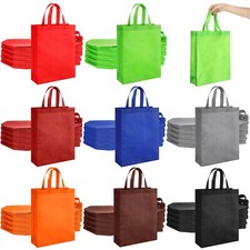 80 Pcs Non Woven Tote Bags Bulk Large Reusable Gift Bag Foldable Grocery Bags...