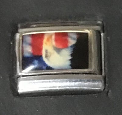 Eagle head American flag Italian Charm Enamel 9mm Link K37 style E