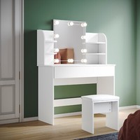 Schminktisch Led Beleuchtung Kommode Frisiertisch Kosmetiktisch Hocker Schublade
