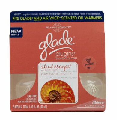 Glade Plugins Island Escape Ocean Fig Mango Scented Oil 2 Refills Fits Air Wick