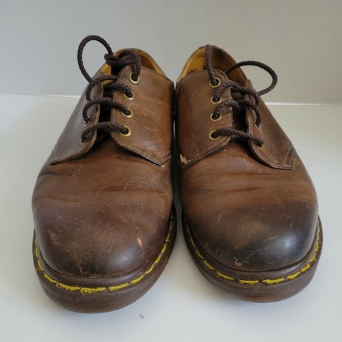 Men's Dr. Martens 1561 Made in England Oxfords UK 9 Brown Leather Shoes - 第 1/8 張圖片