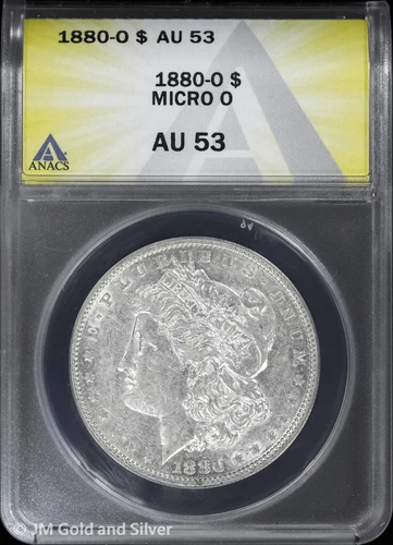 1880-O $1 Morgan Silver Dollar ANACS AU 53 | Micro O