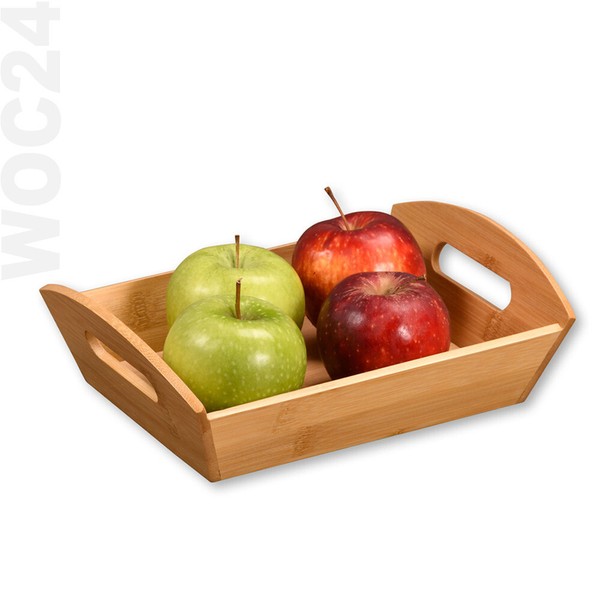 Bambus Holz Aufbewahrung Brot Obst Ordnung Box Organizer Korb Tablett FrüHstüCk-image