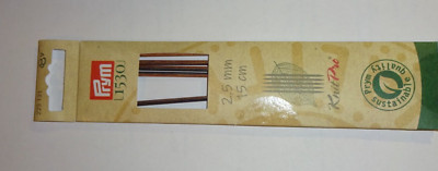 Strumpfstricknadeln natural Stärke 2,5 Länge 15 cm Prym 223131